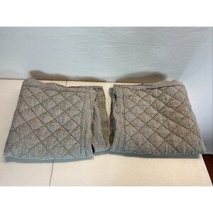 Pottery Barn Belgian Flax Linen Diamond Quilted‎ Sham Euro Light Gray Set of 2
